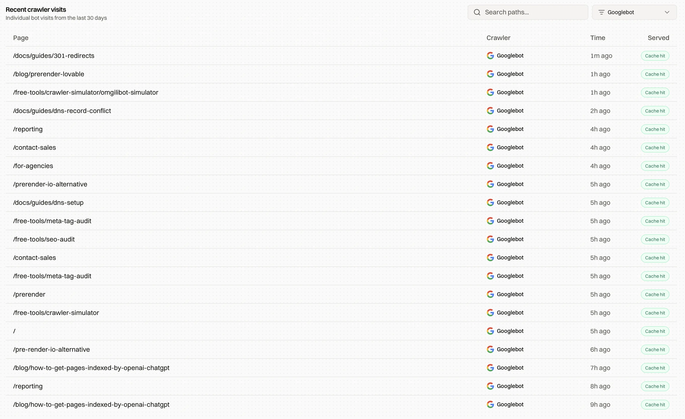 Encited — Crawl logs