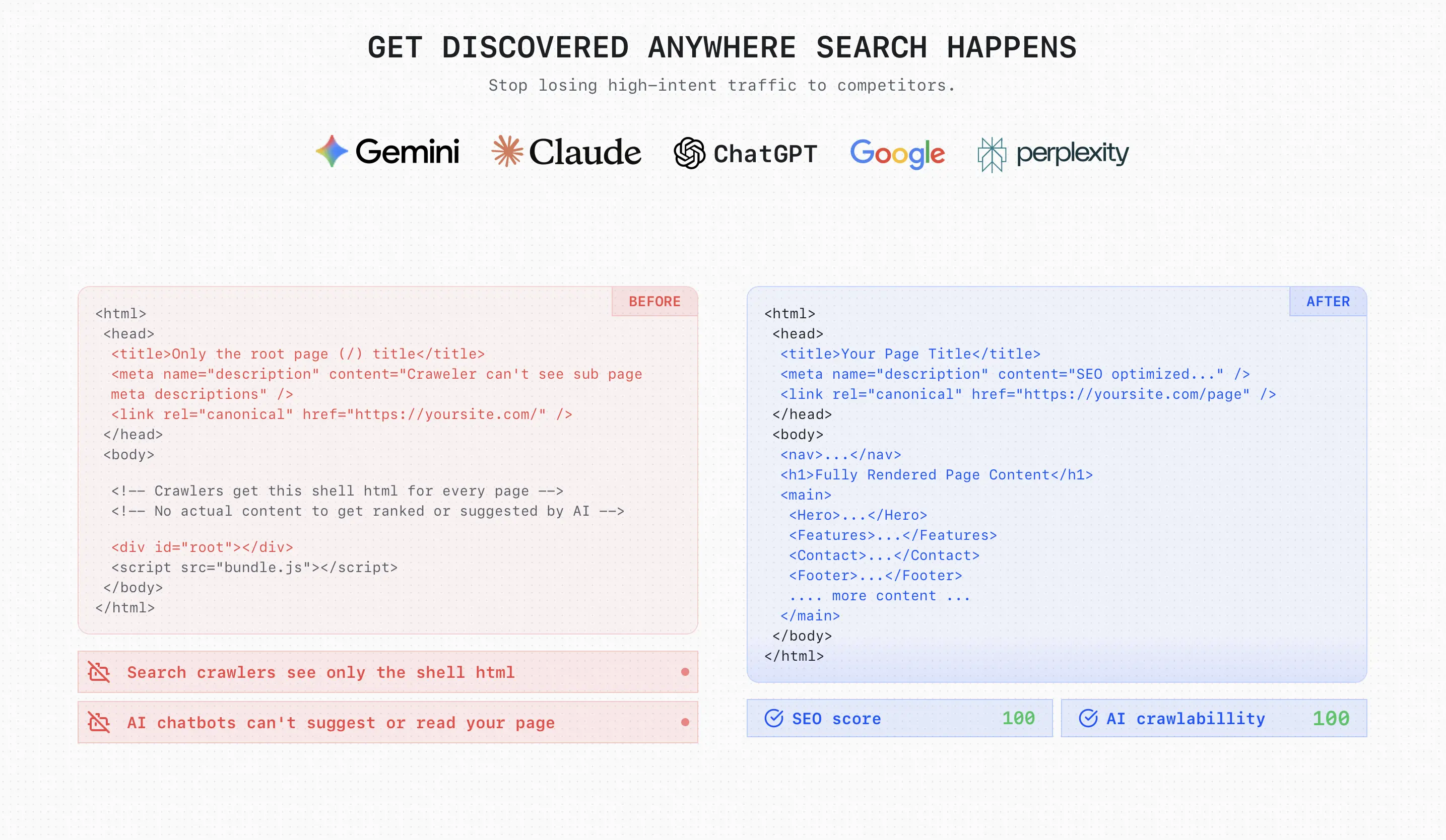 Prerender API - Win AI search